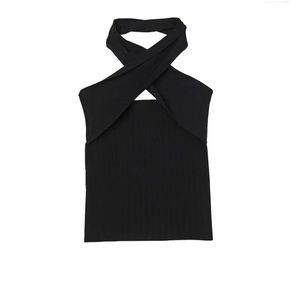 NWOT Sandro Wo Twist Halter Top in Black